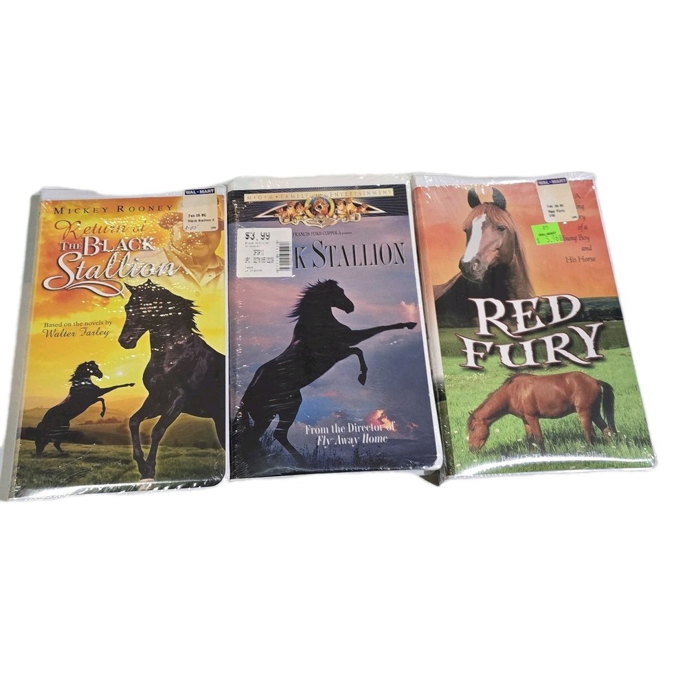 The Black Stallion & The Stallion Returns & Red Fury VHS Lot of 3 Horse Racing